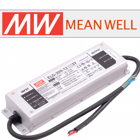 Блок питания MEAN WELL влагозащищенный, 12В, серия ELG, 200Вт
